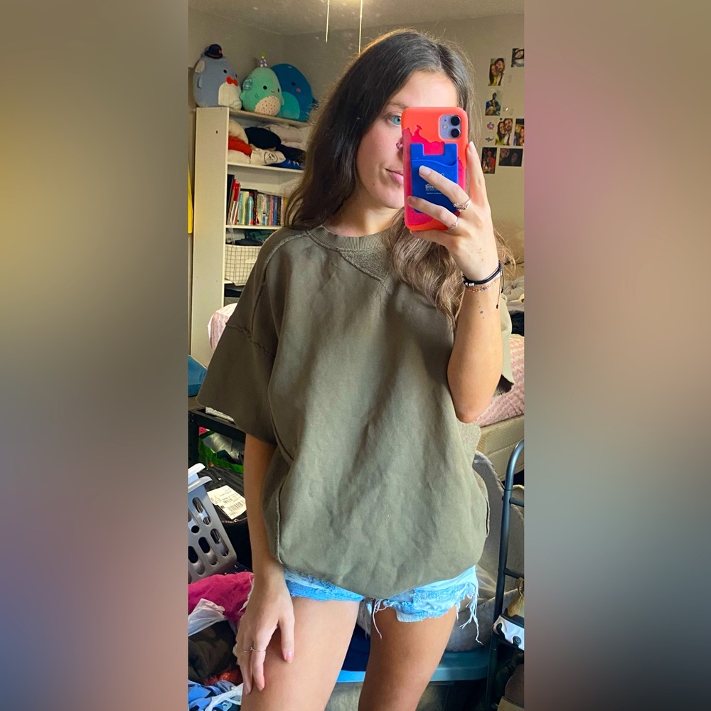 NWOT We the Free Oversized Short Sleeve Shirt